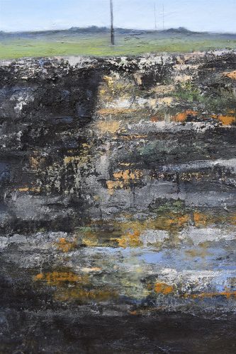 Quadro "All'Orizzonte" di Pina Gurrieri. Soggetto: Paesaggio. Dipinto olio su tela, dimensioni: 80 W x 80 H x 3 D cm