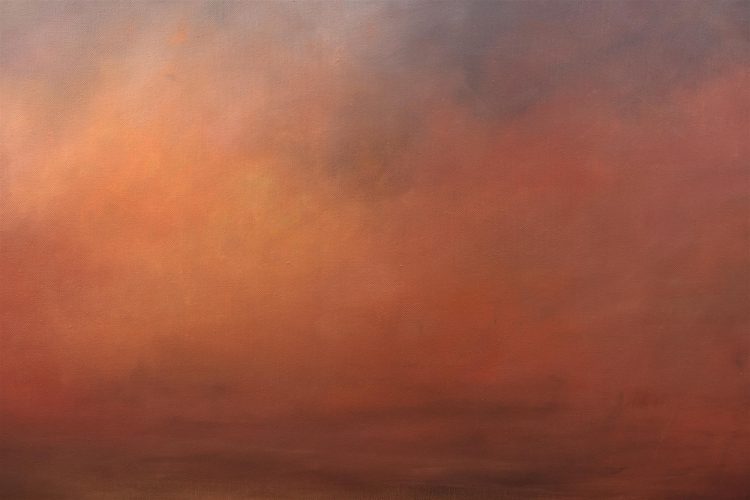Quadro "Evanescenza" di Pina Gurrieri. Soggetto: Paesaggio. Dipinto olio su tela, dimensioni: 90 W x 80 H x 2.5 D cm