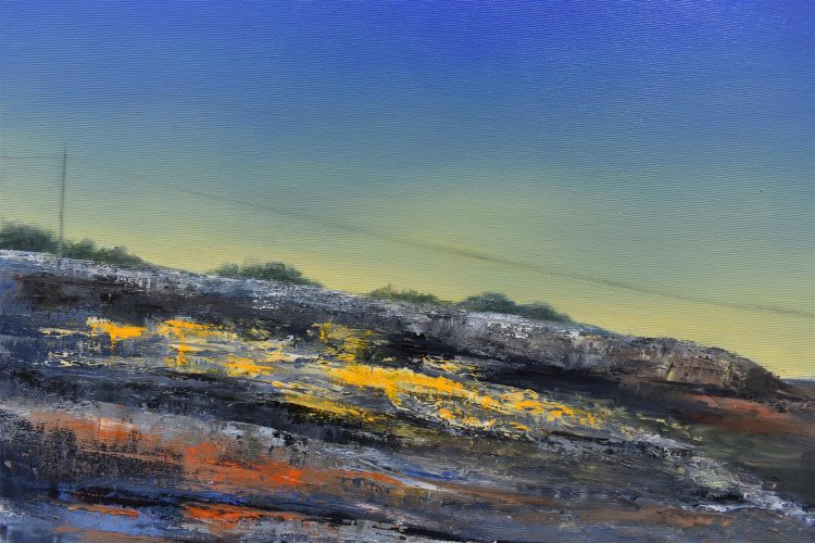 Quadro "Luce Riflessa" di Pina Gurrieri. Soggetto: Paesaggio. Dipinto olio su tela, dimensioni: 70 W x 80 H x 3 D cm