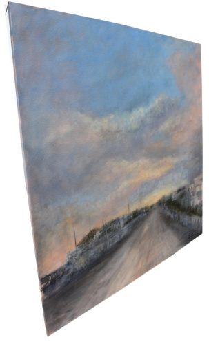 Quadro "Lungo la Strada" di Pina Gurrieri. Soggetto: Paesaggio. Dipinto acrilico su tela, dimensioni: 67 W x 67 H x 2.5 D cm