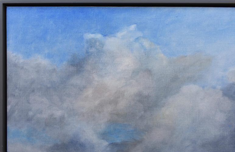 Quadro "Risveglio in Città" di Pina Gurrieri. Soggetto: Paesaggio. Dipinto olio su tela, dimensioni: 53 W x 42 H x 2.5 D cm