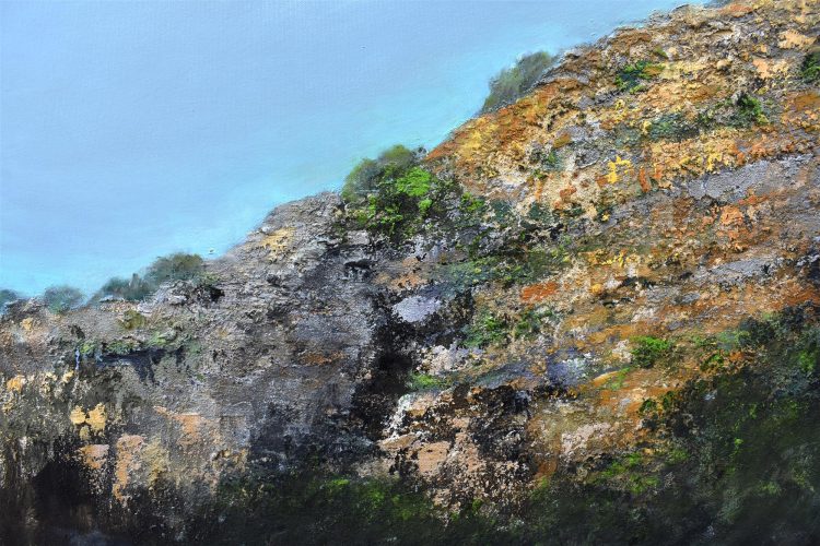 Quadro "Notte Evanescente 1" di Pina Gurrieri. Soggetto: Paesaggio. Dipinto olio su tela, dimensioni: 90 W x 100 H x 2.5 D cm