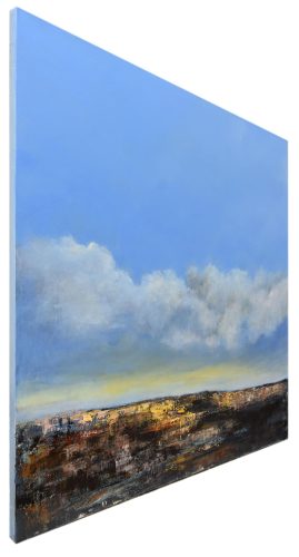 Quadro "Tra Cielo e Terra" di Pina Gurrieri. Soggetto: Paesaggio. Dipinto olio su tela, dimensioni: 90 W x 80 H x 0.1 D cm