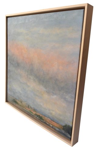 Quadro "Tramonto d'Autunno" di Pina Gurrieri. Soggetto: Paesaggio. Dipinto acrilico su tela, dimensioni: 43.5 W x 43.5 H x 0.1 D cm